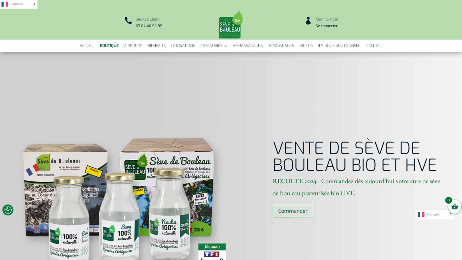 réalisation site internet e-commerce seve de bouleau Occitanie