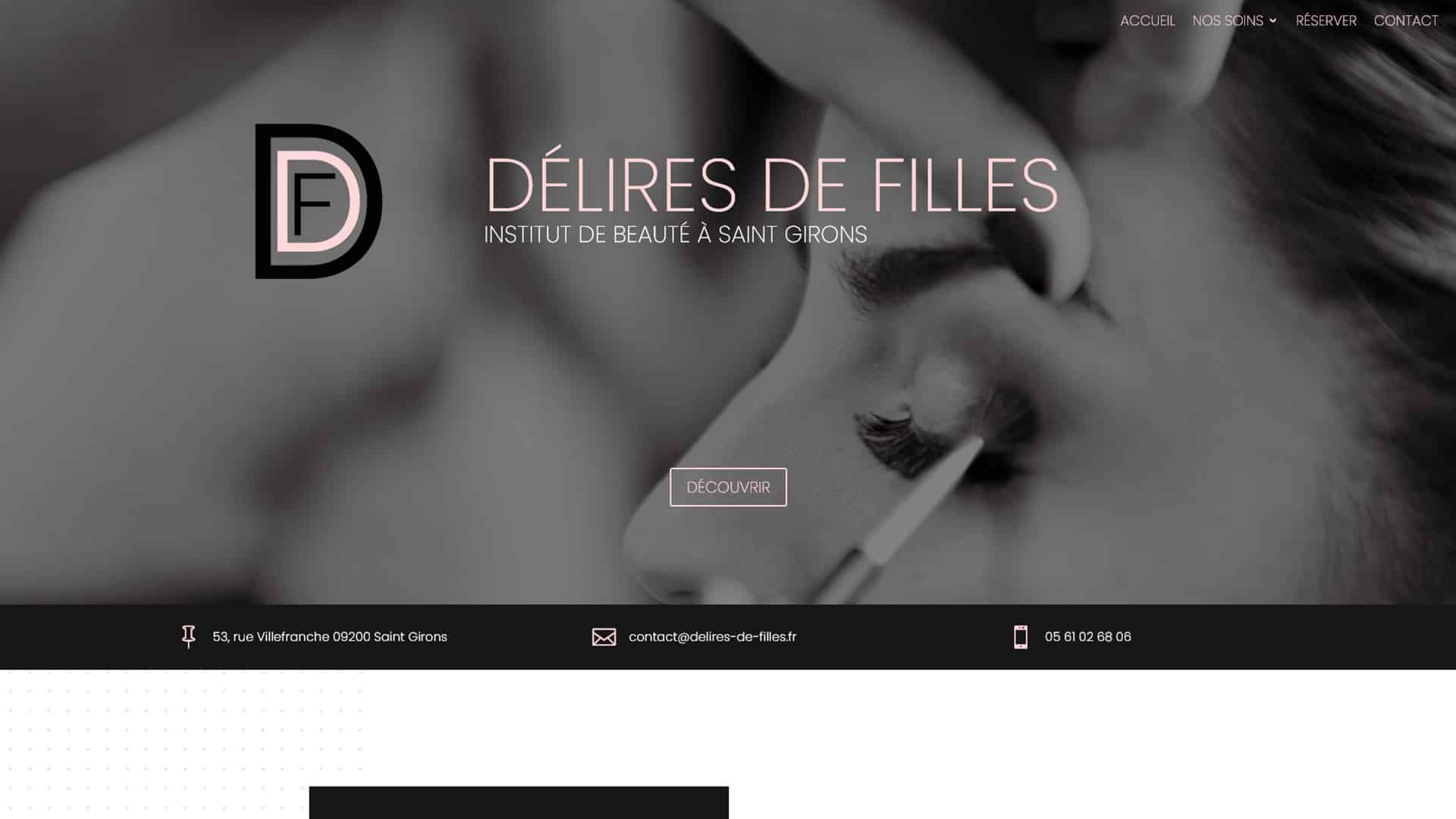 réalisation site internet vitrine institut de beauté Occitanie