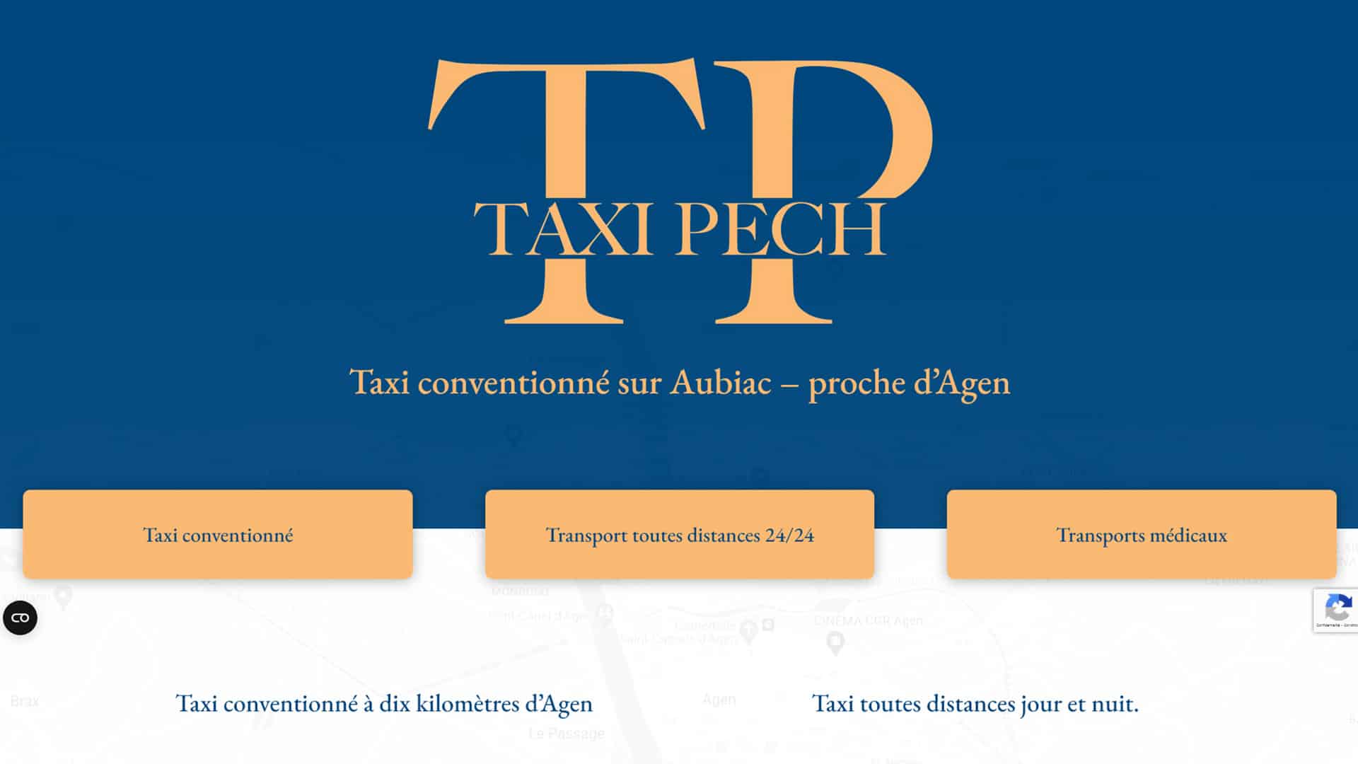 réalisation site internet vitrine one page taxi Nouvelle-Aquitaine