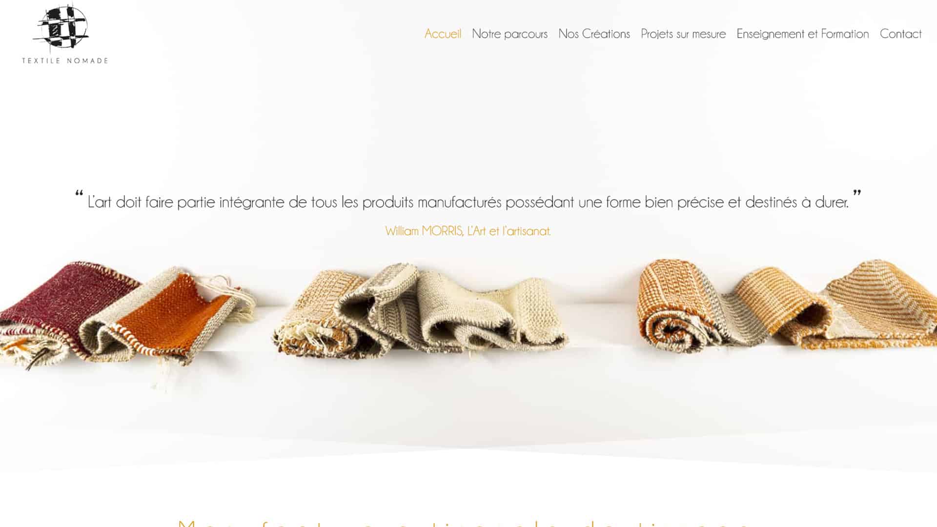 réalisation site internet vitrine artisan d'art tisserans Occitanie