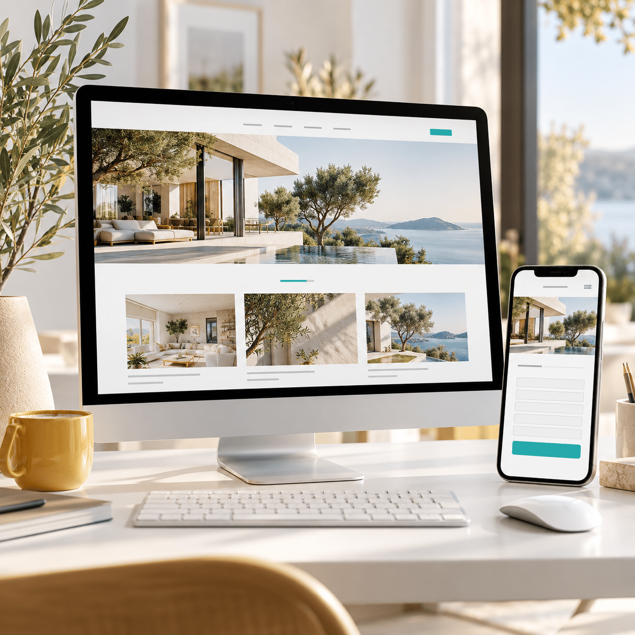 Mise à jour des contenus d’un site vitrine Personne modifiant une photographie dans l’éditeur visuel d’un site internet sur un ordinateur portable.