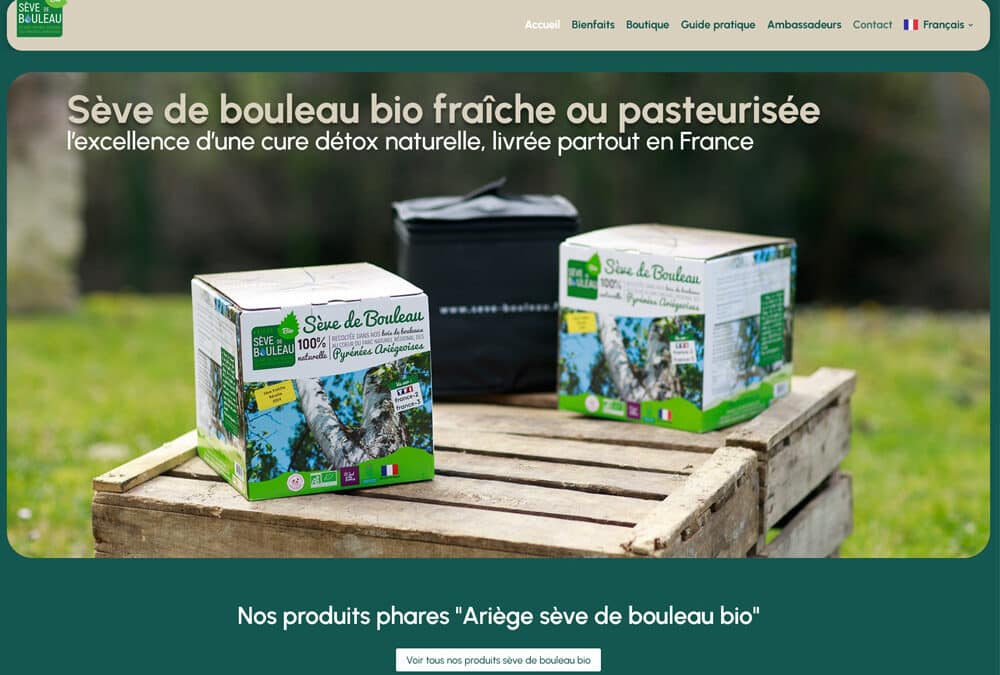 Ariège sève de bouleau : création de site e-commerce